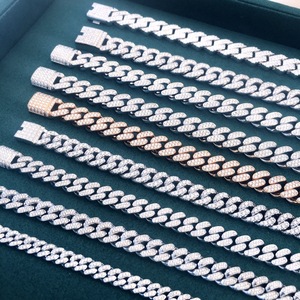 Bocarman S925 Silber Anpassbare 10 Karat 14 Karat 18 Karat vergoldete Halskette und Tennis armbänder für Männer GRA Moissan ite <span class=keywords><strong>Guba</strong></span> Style - Product Image 6