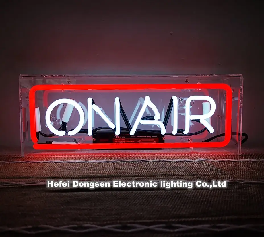 Hot Sale neon sign ON AIR neon box custom table and wall mounted light up neon letter light