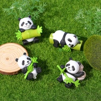 Statue de panda en résine de bambou, décoration de chambre kawaii DIY, accessoires de décoration de mini-jardin féerique, cadeau d'anniversaire moderne pour enfants
