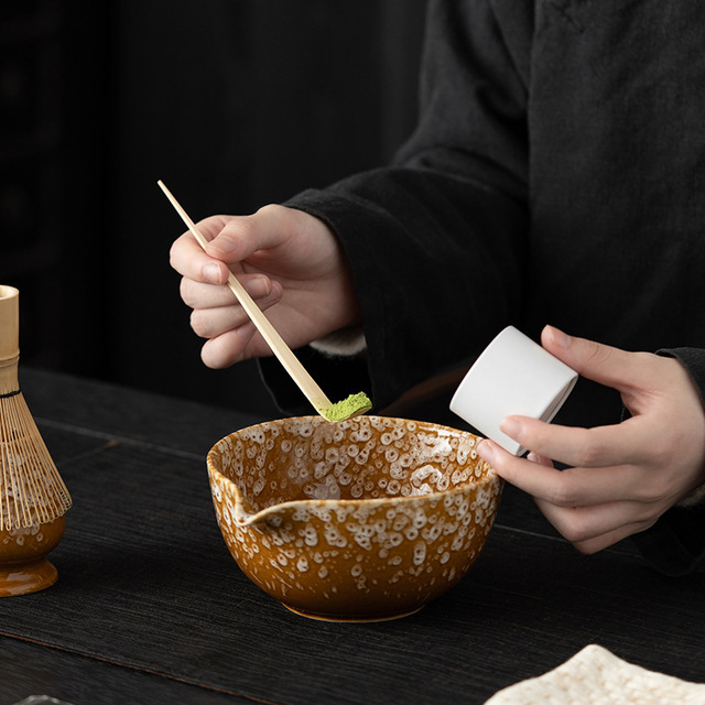Eco-Friendly Ceramic Japandi Matcha Bowl and Coffee/Tea Set-420ml Traditional Chinese Drinkware