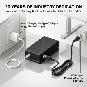 Paquete de Baterías Compactas de Litio Sin Cables de 29V 800mAh para Mesa Elevadora Motorizada Inalámbrica para Trabajar Sentado o De Pie - Product Image 4