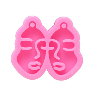 Moule en Silicone et résine, boucles d'oreilles en forme de miroir, moule pour pendentif, cristal époxy, pour fille - Product Image 2