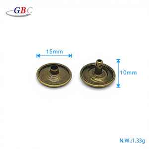 Hoogwaardige 15mm messing close-end rivets en studs, nikkelvrij, platte kop, bevestigingspennen voor lederen kunst, jassen, handtassen - Product Image 3