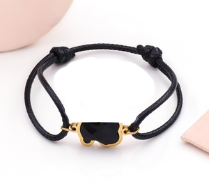 Pulsera de malla con cuentas de acero inoxidable para mujer, diseño de oso, joyería de moda, regalo, cuerda roja, pulsera para bebé, Touses - Product Image 4