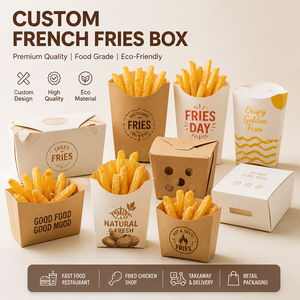 Caja para Papas Fritas Personalizada, con Frente Alto, <span class=keywords><strong>de</strong></span> Cartón Compostable, para Entrega <span class=keywords><strong>de</strong></span> Alimentos, con Logotipo Personalizado, Venta al por Mayor para <span class=keywords><strong>Pedidos</strong></span> <span class=keywords><strong>de</strong></span> Entrega y <span class=keywords><strong>Comida</strong></span> para Llevar - Product Image 3