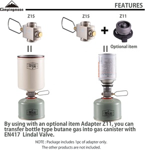 Adaptor Kompor Hiking Camping <span class=keywords><strong>Outdoor</strong></span> Tipe Terpisah, Konverter Furnace, Konektor, Adaptor Tabung Gas Otomatis Mati - Product Image 5