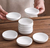 Plats à sauce en céramique jetables personnalisables, écologiques, en porcelaine classique, blancs, durables, de 2,75 à 5 pouces, pour hôtels et restaurants, vente en gros