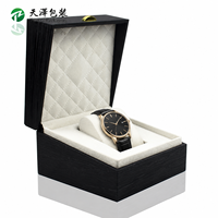 Boîte à montre en bois bicolore personnalisée pour emballage cadeau de marque de montres de luxe, boîte de rangement pour une seule montre avec logo personnalisé OEM