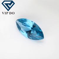 Coupe facettée, coupe marquise, 108 #   Spinelle bleu aquamarine clair, pierre précieuse en vrac, forme marquise, spinelle synthétique 106 #   Pierre de spinelle bleue