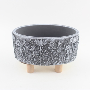 Fabbrica personalizzare fioriera di <span class=keywords><strong>cemento</strong></span> forma rotonda in calcestruzzo giardino vasi di piante decoro pavimento esterno Patio <span class=keywords><strong>vaso</strong></span> di fiori - Product Image 4