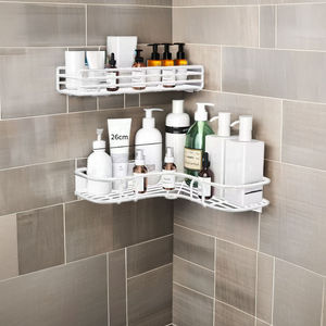 Moderne Aluminium Badkamer Plank Aan De Muur Gemonteerde Hoek Opslag Planken Shampoo Cosmetische Rack Ijzeren Douche Afvoermand Organizer - Product Image 4