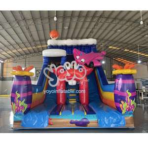 Toboggan aquatique gonflable de jungle pas cher pour l'extérieur avec piscine, toboggan de parc aquatique en vente directe d'usine - Product Image 2