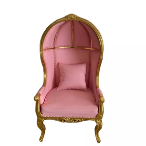 Canapé-lit à baldaquin rose doré, trône, <span class=keywords><strong>cage</strong></span> métallique, mobilier <span class=keywords><strong>de</strong></span> cérémonie élégant, tissu en velours, cadre en bois, ensembles <span class=keywords><strong>de</strong></span> chaises <span class=keywords><strong>de</strong></span> mariage - Product Image 5