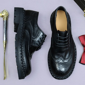 Zapatos de Cuero Casuales de Negocios de Alta Gama con Suelas de Goma para Hombre. Zapatos Retro Británicos con Cordones Antideslizantes para Primavera/Verano - Product Image 4