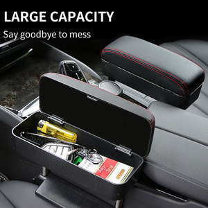 Boîte de rangement pour accoudoir de console avant en cuir de luxe Anjuny, porte-gobelets pour voiture, utilisation confortable toute saison, bureau à domicile, OEM disponible - Product Image 3
