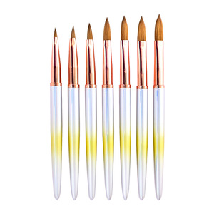 แปรงอะคริลิคด้ามโลหะไล่เฉดสีฤดูร้อน ขน Kolinsky Sable ขนาด 6 8 10 12 14 สำหรับอุปกรณ์ช่างทำเ<span class=keywords><strong>ล</strong></span>็บ <span class=keywords><strong>แนะนำ</strong></span>เป็นอย่างยิ่ง - Product Image 5