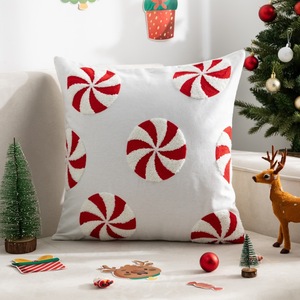 Fodera per cuscino decorativa quadrata natalizia con stampa cartone animato Babbo Natale ricamato per la casa, ideale per il commercio transfrontaliero - Product Image 5