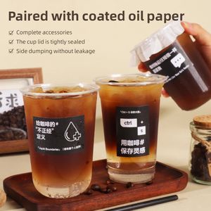 Vasos de Plástico PET con Impresión de Logotipo Personalizado para Café, Café Helado, Té con Leche Boba, Bebidas, Vasos de Plástico Desechables de 32 oz con Tapa - Product Image 2