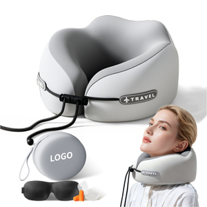 Xách tay xe máy bay du lịch cổ gối hình chữ U Bộ nhớ bọt gối với logo có thể in Tính năng Polyester cho văn phòng ngủ trưa - Product Image 1