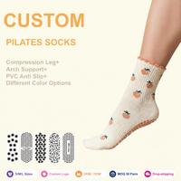 Chaussettes antidérapantes pour Pilates et Yoga, personnalisables, faible MOQ, pour femmes