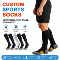 Chaussettes de compression sportives montantes personnalisées, respirantes, amorties, en jacquard premium, pour la course et la randonnée