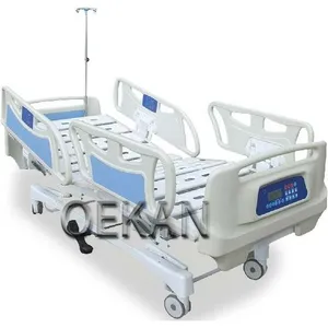 Mobilier de clinique d'hôpital réglable en hauteur 5 fonctions lit de soins automatique CCU électrique avec tige de perfusion
