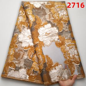 Tissu Jacquard Brocart Dentelle Africaine Mode avec Broderie Florale en Maille Dorée, Dentelle Française pour Robe <span class=keywords><strong>de</strong></span> Mariée 2533 - Product Image 2