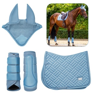 Ensemble assorti d'accessoires équestres écologiques en gros : tapis de selle rembourré, bonnet anti-mouches, cache-oreilles, brosses et bottes pour <span class=keywords><strong>chevaux</strong></span> - Product Image 1