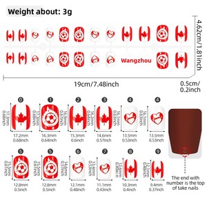 <span class=keywords><strong>Uñas</strong></span> Postizas Ovaladas Cortas con Diseño de Dibujos Animados de Fútbol, Estilo Fanático, Manicura con Estampado de Equipos - Product Image 4