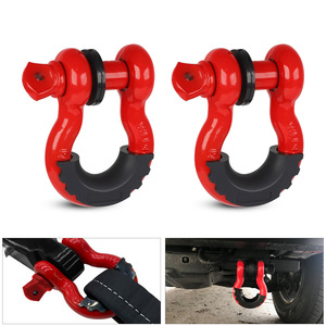 Ganchos de Remolque Rojos, Paquete de 2, Capacidad de Carga de 4000 kg, Acero Universal para Recuperación de Vehículos - Product Image 5
