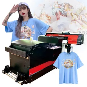 Funsun Nuova Tecnologia T shirt Macchina da Stampa Su Tela PET Pellicola DTF Stampante con Agitazione In Polvere Della Macchina