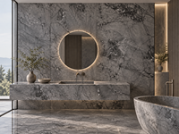 Dalles de marbre gris lilas en pierre naturelle pour comptoirs, murs de salle de bain, revêtements muraux, carreaux de sol, marches d'escalier et dessus de meubles de salle de bain