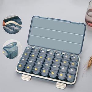 <span class=keywords><strong>Pilulier</strong></span> portable étanche 7 jours 21 28 compartiments pour voyage-boîtes à médicaments mensuelles AM/PM pour le stockage - Product Image 5