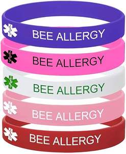 Personalizzato in gomma di Silicone e sopravvissuto al contatto di emergenza braccialetto di diabete classico inciso allarme medico allergia ai farmaci alimentari - Product Image 6