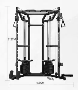 Multi-Functional Cable Crossover Gym Equipment Power Cage Squat Rack Smith Machine Comprehensive Training Station