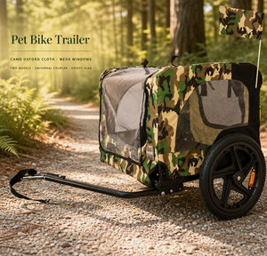 Remorque de vélo pour animaux à 2 roues avec fenêtre en maille, drapeau de sécurité et réflecteurs - Product Image 6