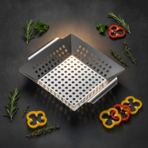 Panier de cuisson pour l'extérieur, panier de cuisson en acier inoxydable de qualité supérieure, accessoires de barbecue parfaits pour le poisson, les crevettes, les brochettes - Product Image 5