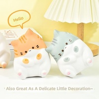 Mainan Squishy Kucing Cokelat Lucu, Slow Rising PU, Pereda Stres, Lembut, Sensorik, untuk Usia 14 Tahun ke Atas, Dekorasi Meja Kantor