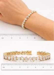 Pulsera de tenis con eslabones cubanos y diamantes de formas variadas, de latón, joyería para fiesta, micro pavé, chapada en oro rosa para hombre - Product Image 4