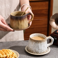 Ensemble de tasses à thé, café et bière en céramique, style nordique luxueux violet glamour, avec poignée, en porcelaine, réutilisables, lavables au lave-vaisselle