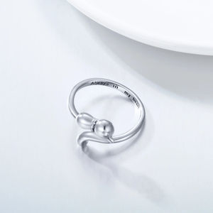Crematie Sieraden 925 Sterling Zilver Gegraveerd Woord Zirkoon Kat Open <span class=keywords><strong>Ring</strong></span> Voor As - Product Image 4