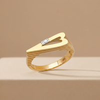 Milskye Damen Klassischer Schmuck 18k Vergoldete 925 Silber Herz Zirkon-Besetzte Ringe für Frauen