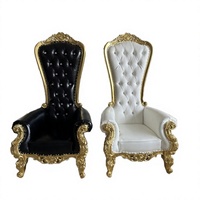 Chaise royale de luxe en bois de style européen pour mariés, dossier haut, pour hôtels et clubs - Vente directe fabricant de matériel de mariage