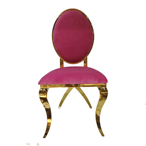 Venta al por mayor de acero inoxidable popular O redondo trasero móvil recepción verde Veet apilable sillas de boda - Product Image 5