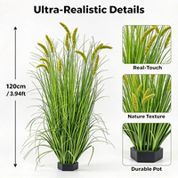 Herbe artificielle verte vibrante en forme d'arche, 120 cm, plante d'oignon artificielle en pot pour la décoration des coins de hall d'hôtel et de restaurant