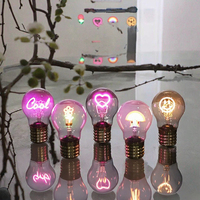 Ampoule LED A70 créative en forme de globe, dessin animé, culot E40, batterie rechargeable, intensité variable, DC5V 300mAh, chargement USB-C, en plastique