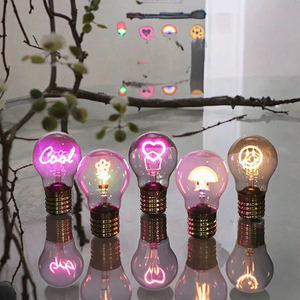 Led Filament Edison ánh sáng bóng đèn phim hoạt hình trái tim màu hồng cầu vồng tình yêu môi trường xung quanh bảng đèn không dây USB nhựa có thể sạc lại món quà kỳ nghỉ - Product Image 3