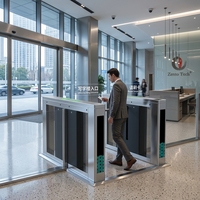 Tourniquet à bras articulé durable en acier inoxydable 304, bidirectionnel, étanche IP64, pour contrôle d'accès (bureaux, aéroports), conforme RoHS