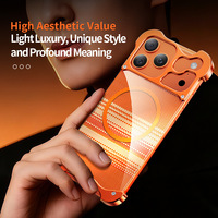 Coque de téléphone à bordure métallique de forme spéciale, grain fibre de carbone, dissipation thermique magnétique pour iPhone 15 16 17 Pro Max