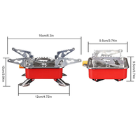 Réchaud de Camping Portable brûleur BBQ pique-nique réchaud extérieur pliable camping mini carré pliant coupe-vent réchaud à gaz Butane